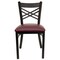 Flash Furniture 32.25&#x22; Black and Burgundy Red X Back Restaurant Chair